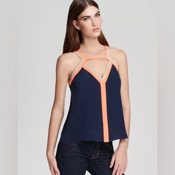 BCBGMAXAZRIA | Luisa Peach Coral Sleeveless Blouse Camisole Size XXS NWT - Picture 4 of 4